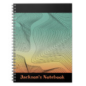 Carnet spiral Abstrait vert et orange (Devant)