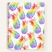 Carnet spiral avec ananas arc-en-ciel (Devant)