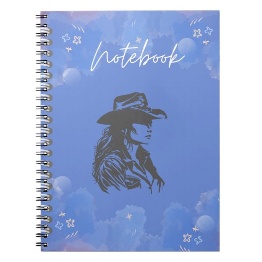 Carnet spiral avec conception de la cowgirl (Devant)