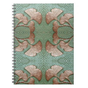 Carnet spiral avec feuille Gingko Design 2
