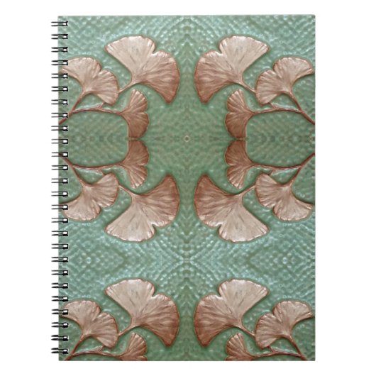 Carnet spiral avec feuille Gingko Design 2 (Devant)
