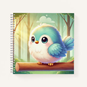 Carnet Spiral avec grand et mignon oiseau
