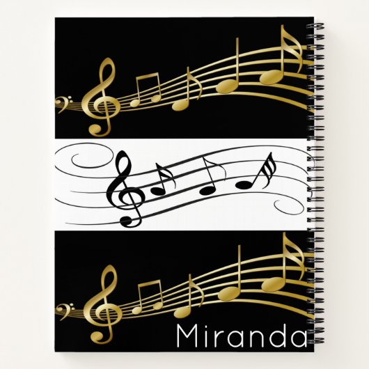 Carnet spiral Black White Gold Notes (Dos)