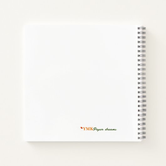Carnet spiral blanc de 8,5 x 8,5 po (Dos)