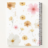 Carnet spiral blanc et beige Floral (Dos)