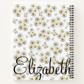 Carnet spiral blanc marguerite (Dos)