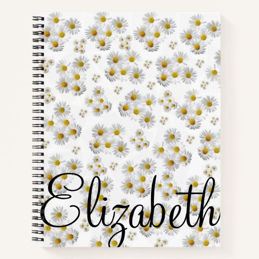 Carnet spiral blanc marguerite (Devant)