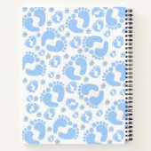 Carnet spiral bleu bébé pieds garçon (Dos)