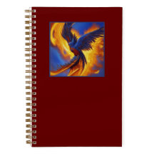Carnet spiral bleu Phoenix, Carnet rouge foncé