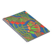 Carnet Spiral, Bleu, Rouge, Jaune Design ethnique (Côté Droit)