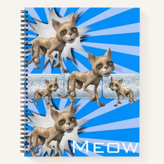 Carnet spiral Blue Cats Meow (Devant)