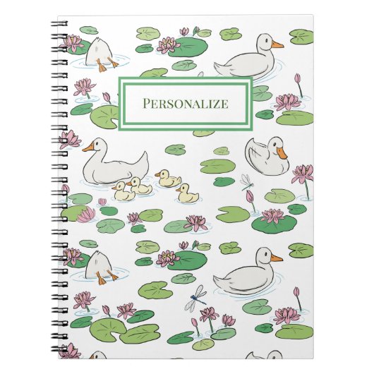 Carnet Spiral Canard & Lily Pads (Devant)