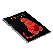 Carnet Spiral Chats Coeur, Carnet scolaire, Noir (Côté Droit)