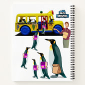 Carnet Spiral Chauffeur de l'école de pingouin (Dos)