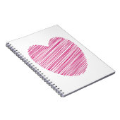 Carnet Spiral Coeur de Scribble Rose (Côté Droit)