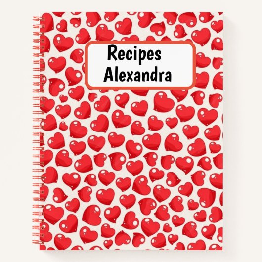 Carnet Spiral Coeur personnalisé (Devant)