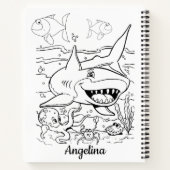 Carnet spiral colorant requins poissons (Dos)