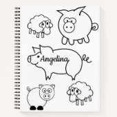 Carnet spiral Coloriage Porcs et Agneaux (Devant)