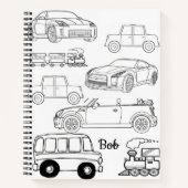 Carnet spiral Coloriage Voitures Trains (Devant)