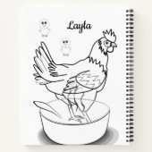Carnet spiral colorier poulet (Dos)