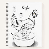 Carnet spiral colorier poulet (Devant)