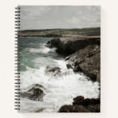 Carnet Spiral Côtier Des Vagues Qui S'Écrasent (Devant)