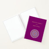 Carnet spiral couleur mandala violet monogramme (Intérieur)