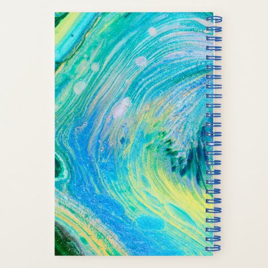 Carnet spiral d'aquarelle bleu acrylique (Verso)