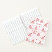 Carnet spiral d'arbre de Noël rose doux (Intérieur)