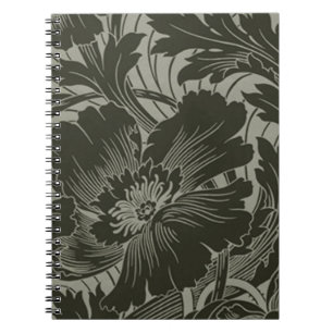 Carnet spiral d'art de la ligne de Fleur Noire