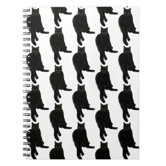 Carnet spiral de chat noir (Devant)