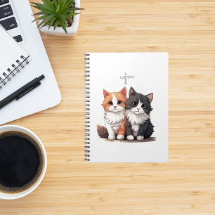 Carnet Spiral de chats caricaturaux mignons