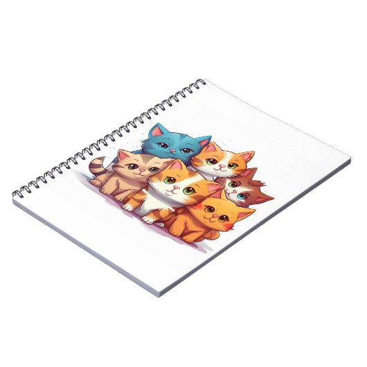 Carnet spiral de chats mignons (Côté gauche)