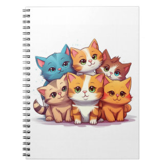 Carnet spiral de chats mignons