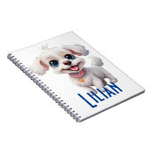 Carnet Spiral de chien mignon personnalisé : Délic (Côté Droit)