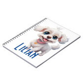 Carnet Spiral de chien mignon personnalisé : Délic (Côté gauche)
