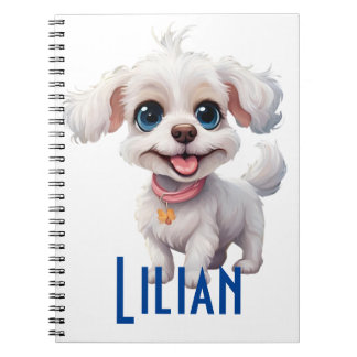 Carnet Spiral de chien mignon personnalisé : Délic