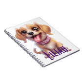 Carnet Spiral de chien mignon personnalisé : Delig (Côté Droit)