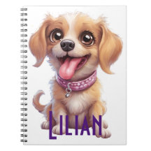 Carnet Spiral de chien mignon personnalisé : Delig