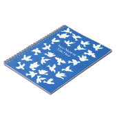 Carnet Spiral de colombes blanches personnalisable (Côté gauche)