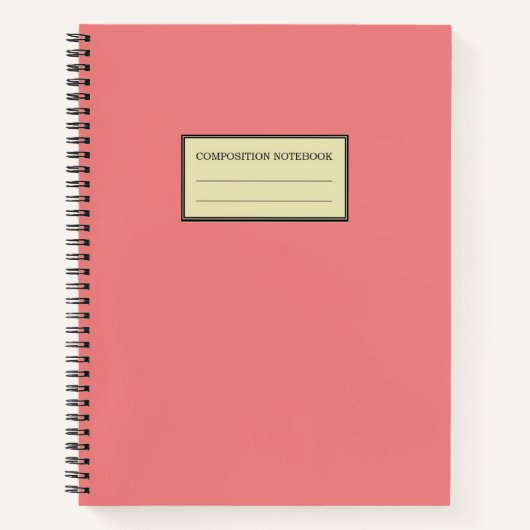 Carnet spiral de corail clair solide (Devant)
