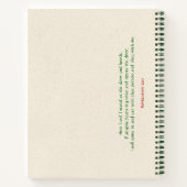 Carnet Spiral de cuisine de la Sainte Famille (Dos)