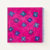 Carnet spiral de fille à fleurs d'Hydrangée peinte (Dos)