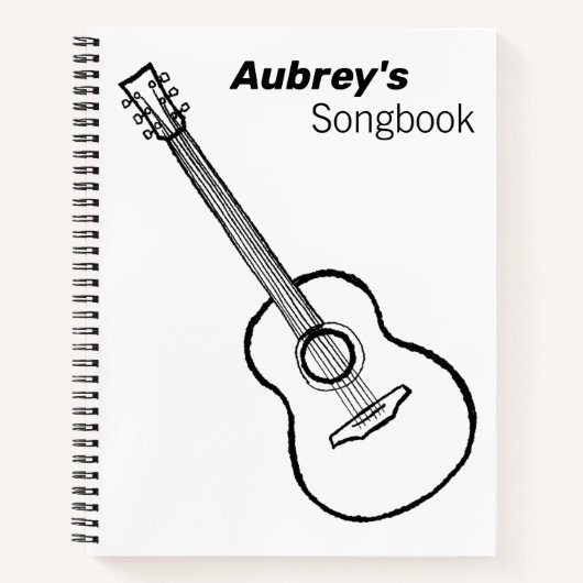 Carnet Spiral De Guitare Minimale À Main (Devant)