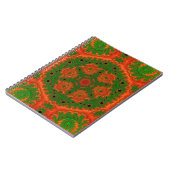 Carnet spiral de kaléidoscope orange et vert (Côté gauche)