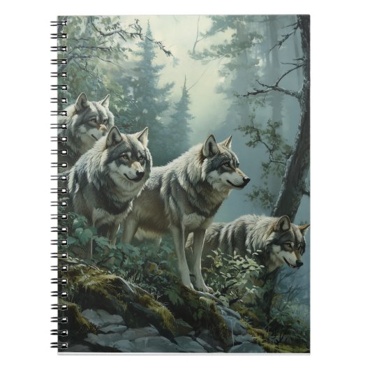 Carnet spiral de loups majestueux (Devant)