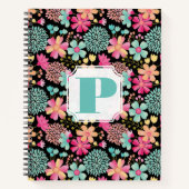 Carnet spiral de Monogramme floral peint Pastel (Devant)