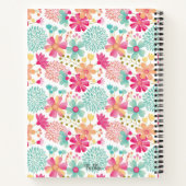 Carnet spiral de Monogramme floral peint Pastel (Dos)