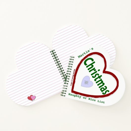 Carnet Spiral de Noël d'amour (en forme de coeur) (Intérieur)