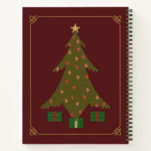 Carnet spiral de Noël doré (Dos)